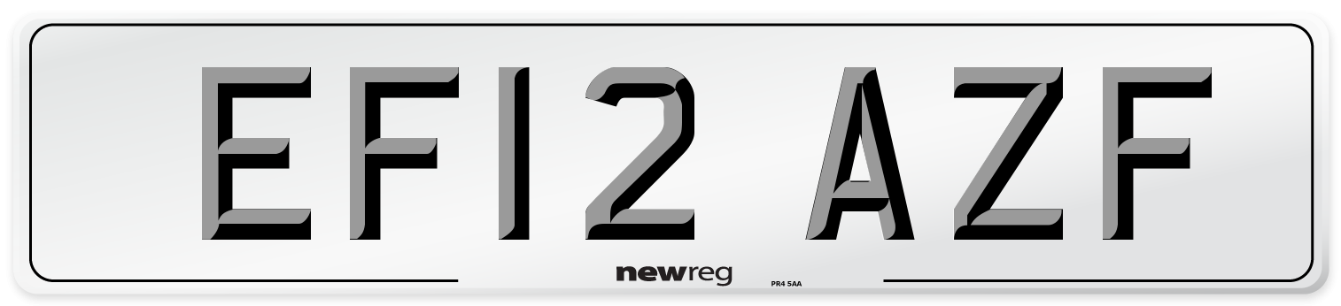 EF12 AZF Number Plate from New Reg